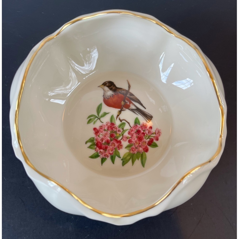 Tulip Bowl China with Gold Trim and Hand Decorated